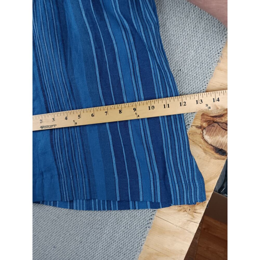 Indigo Rein Linen Blend‎ Pants Women's Large 32X28 Blue Striped Wide Leg Beach - Picture 13 of 14